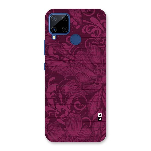 Magenta Floral Pattern Back Case for Realme Narzo 30A