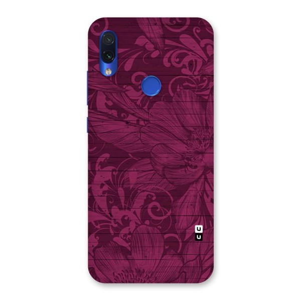 Magenta Floral Pattern Back Case for Redmi Note 7
