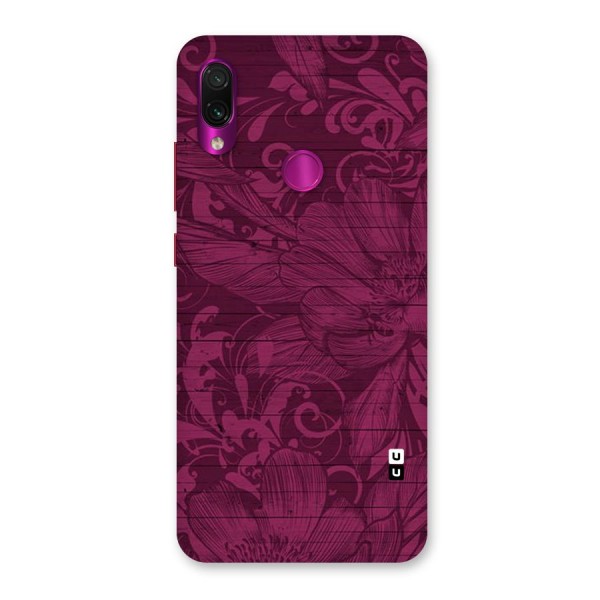 Magenta Floral Pattern Back Case for Redmi Note 7 Pro
