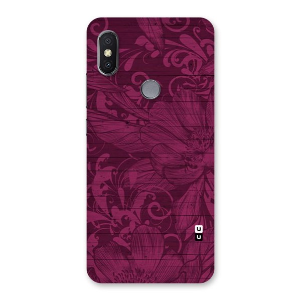 Magenta Floral Pattern Back Case for Redmi Y2