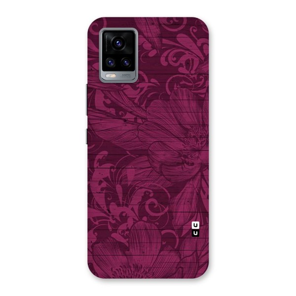 Magenta Floral Pattern Back Case for Vivo V20