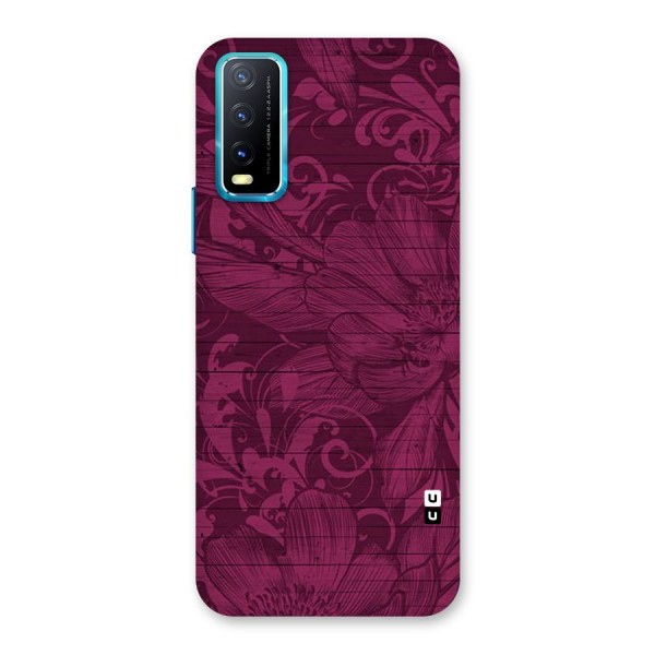 Magenta Floral Pattern Back Case for Vivo Y20G