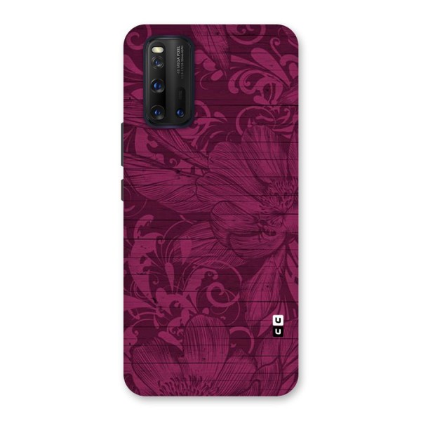 Magenta Floral Pattern Back Case for Vivo iQOO 3