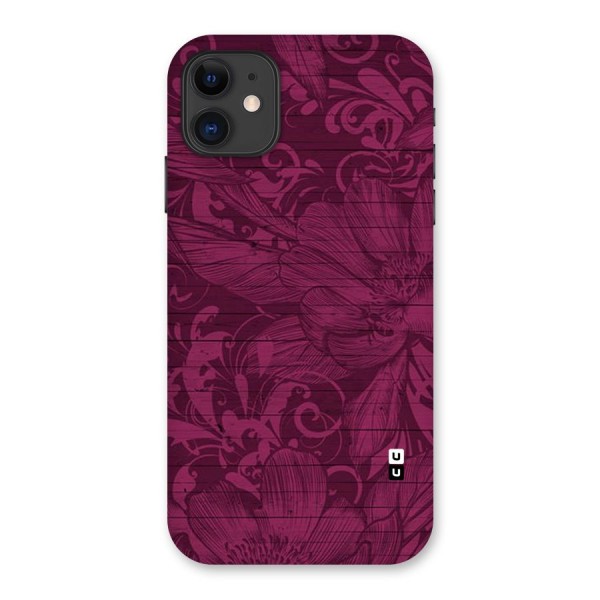 Magenta Floral Pattern Back Case for iPhone 11