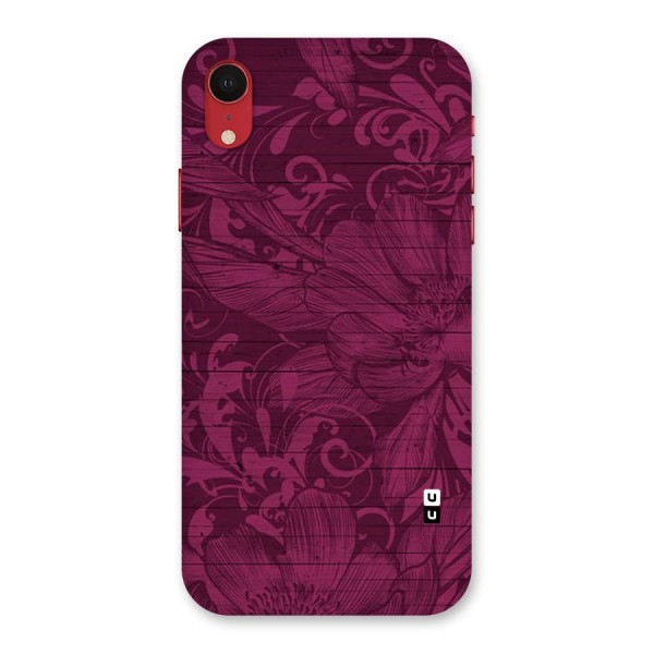 Magenta Floral Pattern Back Case for iPhone XR