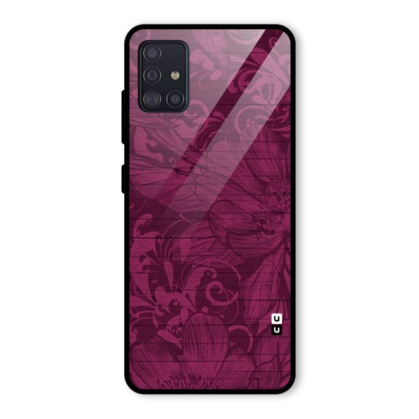 Magenta Floral Pattern Glass Back Case for Galaxy A51