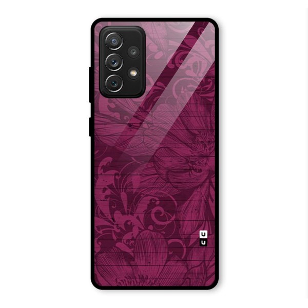 Magenta Floral Pattern Glass Back Case for Galaxy A72