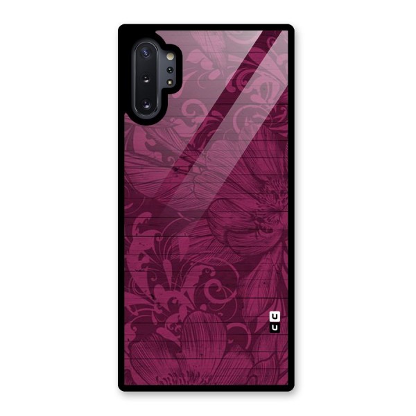 Magenta Floral Pattern Glass Back Case for Galaxy Note 10 Plus