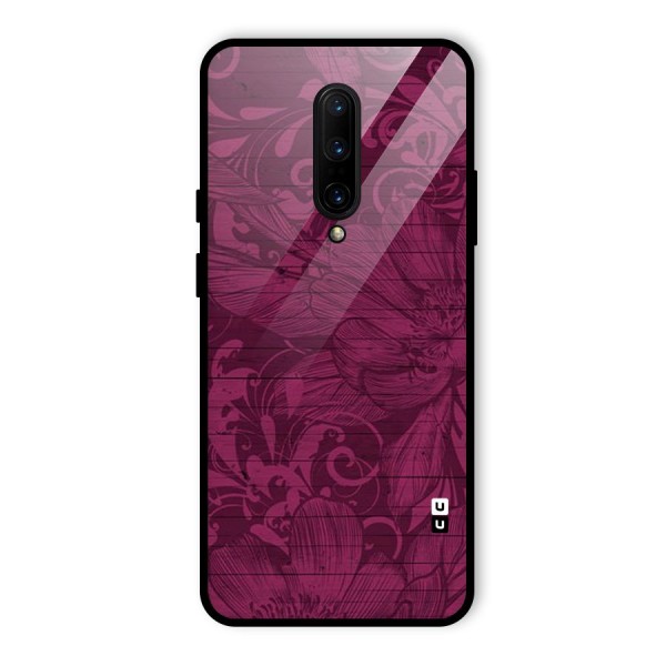 Magenta Floral Pattern Glass Back Case for OnePlus 7 Pro