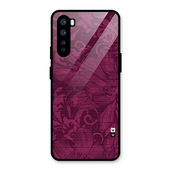 Magenta Floral Pattern Glass Back Case for OnePlus Nord