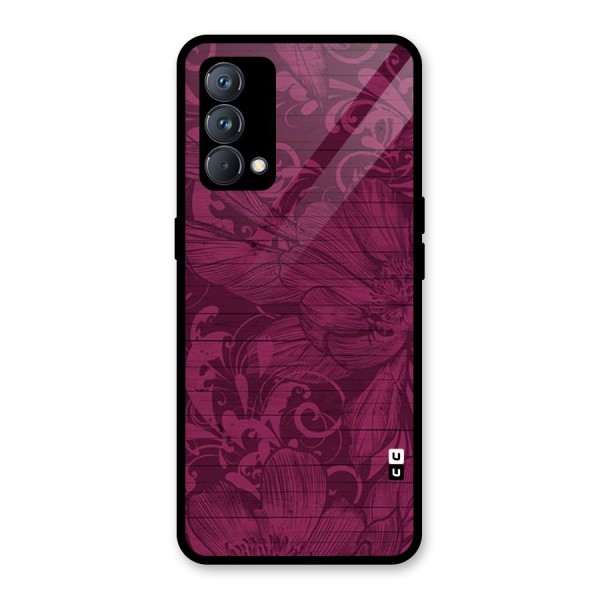 Magenta Floral Pattern Glass Back Case for Realme GT Master Edition