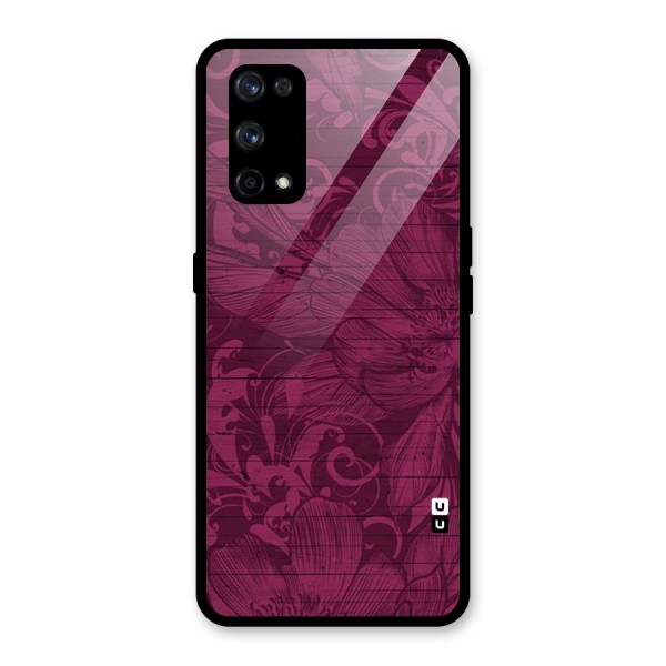 Magenta Floral Pattern Glass Back Case for Realme X7 Pro