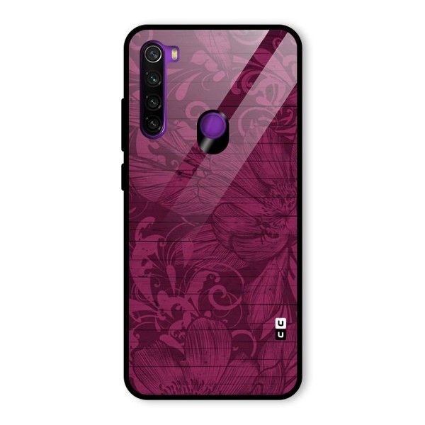 Magenta Floral Pattern Glass Back Case for Redmi Note 8