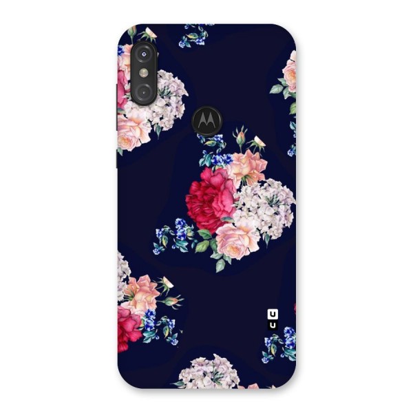 Magenta Peach Floral Back Case for Motorola One Power