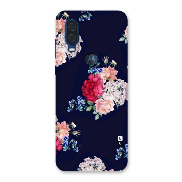 Magenta Peach Floral Back Case for Motorola One Vision