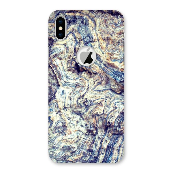 Marble Pattern Back Case for iPhone XS Logo Cut
