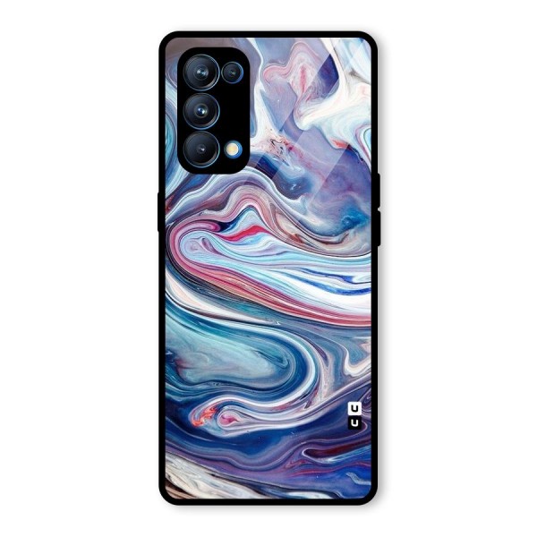 Marble Style Printed Glass Back Case for Oppo Reno5 Pro 5G