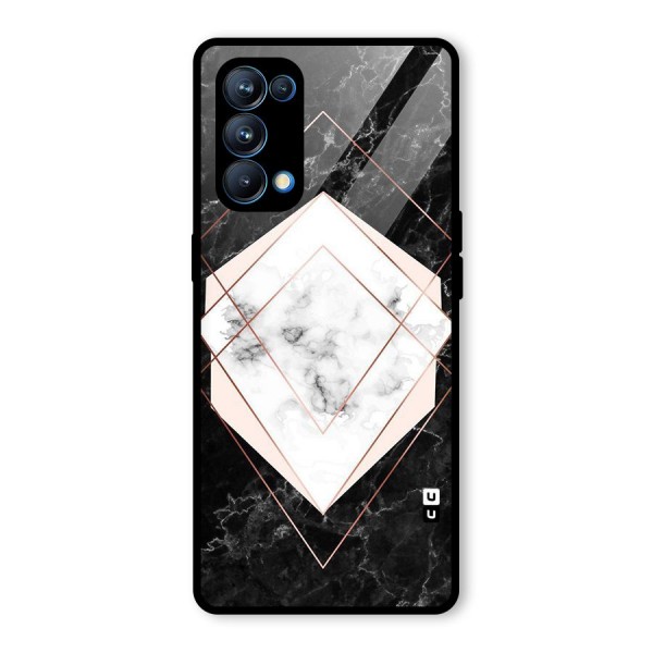 Marble Texture Print Glass Back Case for Oppo Reno5 Pro 5G