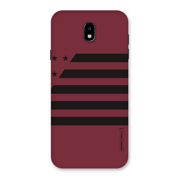 Maroon Star Striped Back Case for Galaxy J7 Pro