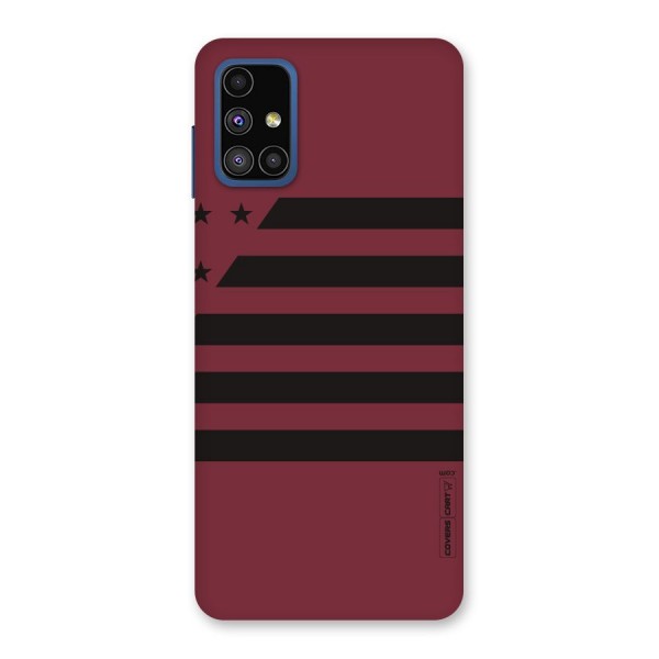 Maroon Star Striped Back Case for Galaxy M51