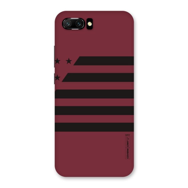 Maroon Star Striped Back Case for Honor 10