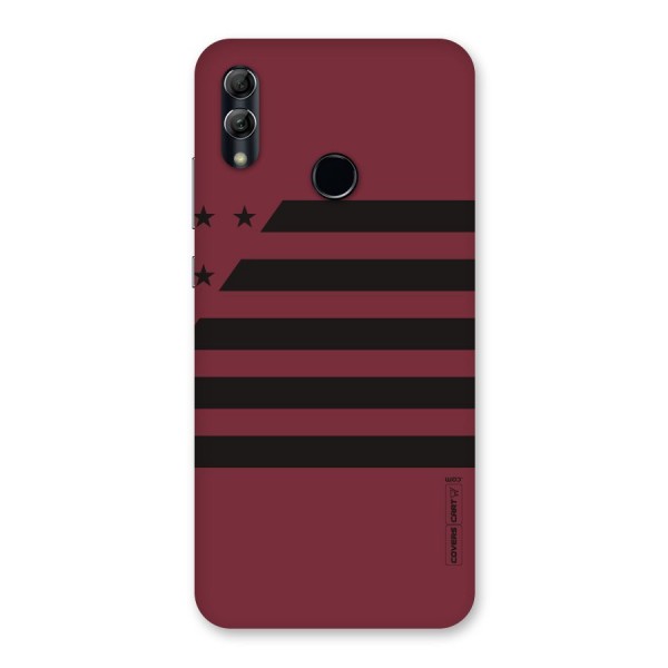 Maroon Star Striped Back Case for Honor 10 Lite