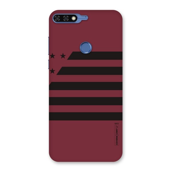 Maroon Star Striped Back Case for Honor 7C