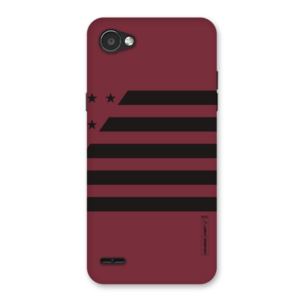 Maroon Star Striped Back Case for LG Q6