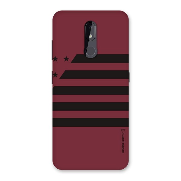 Maroon Star Striped Back Case for Nokia 3.2