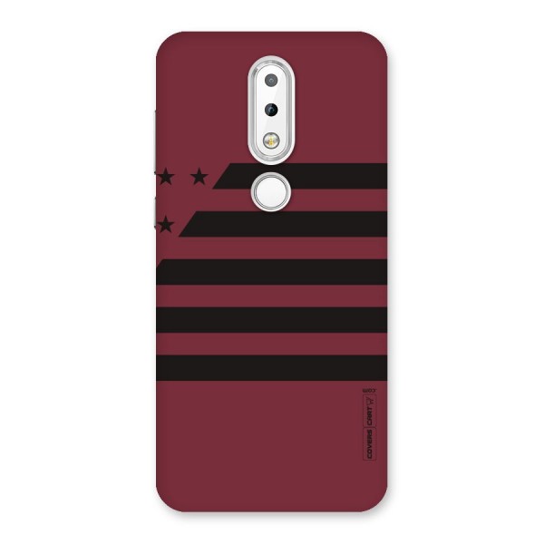 Maroon Star Striped Back Case for Nokia 6.1 Plus