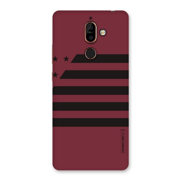 Maroon Star Striped Back Case for Nokia 7 Plus