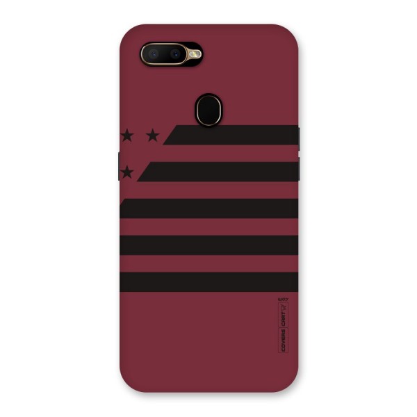 Maroon Star Striped Back Case for Oppo A5s