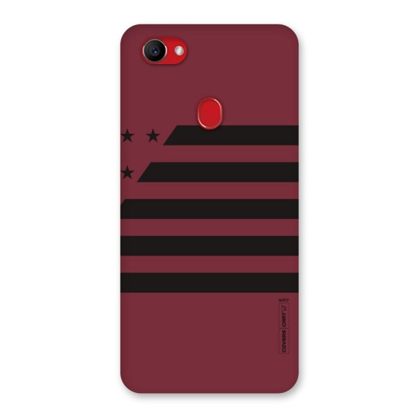 Maroon Star Striped Back Case for Oppo F7