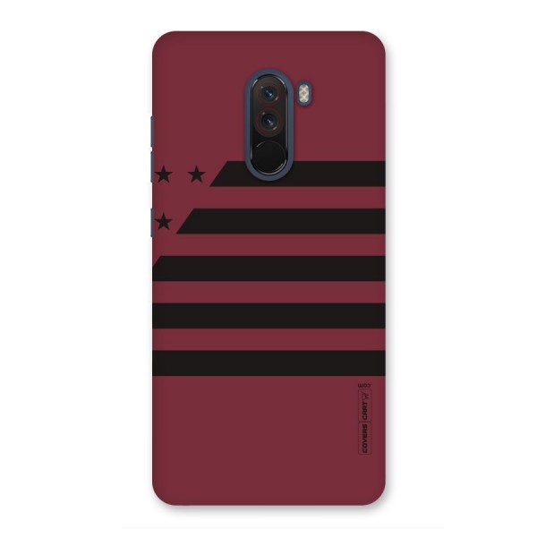 Maroon Star Striped Back Case for Poco F1