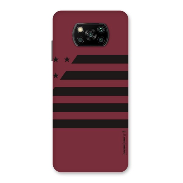 Maroon Star Striped Back Case for Poco X3