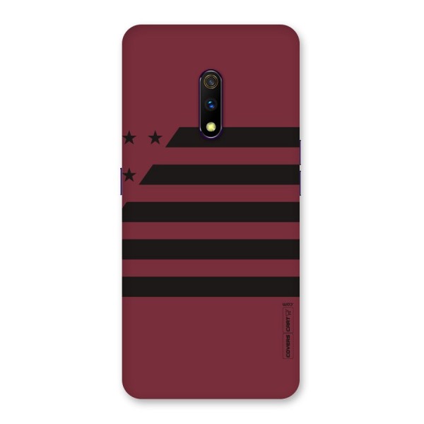 Maroon Star Striped Back Case for Realme X