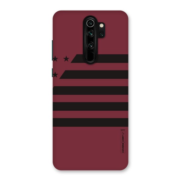 Maroon Star Striped Back Case for Redmi Note 8 Pro