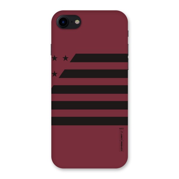 Maroon Star Striped Back Case for iPhone SE 2020