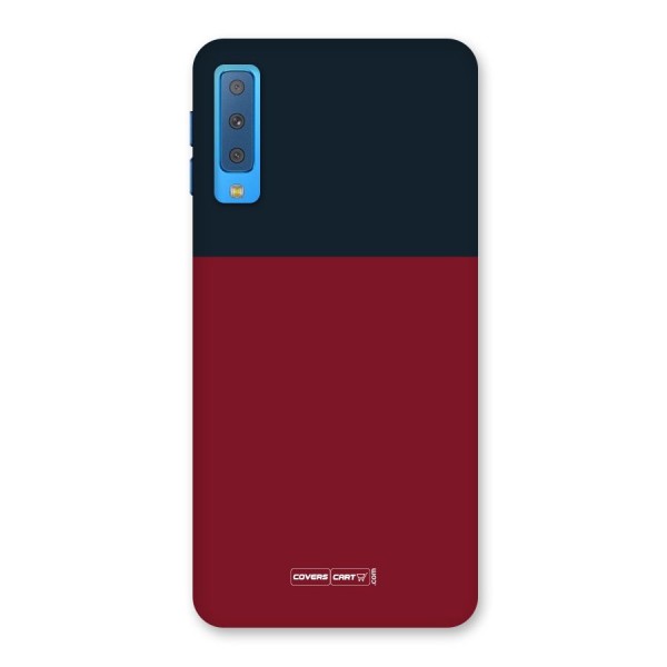Maroon and Navy Blue Back Case for Galaxy A7 (2018)
