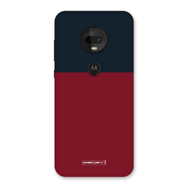 Maroon and Navy Blue Back Case for Moto G7