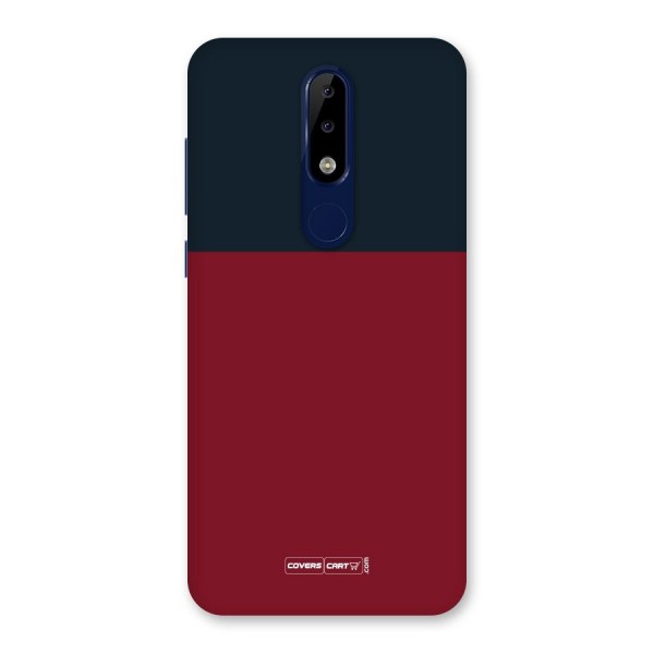 Maroon and Navy Blue Back Case for Nokia 5.1 Plus