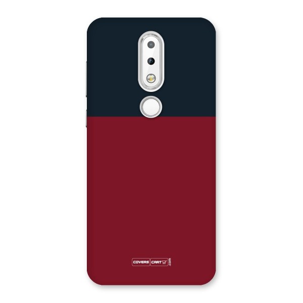 Maroon and Navy Blue Back Case for Nokia 6.1 Plus
