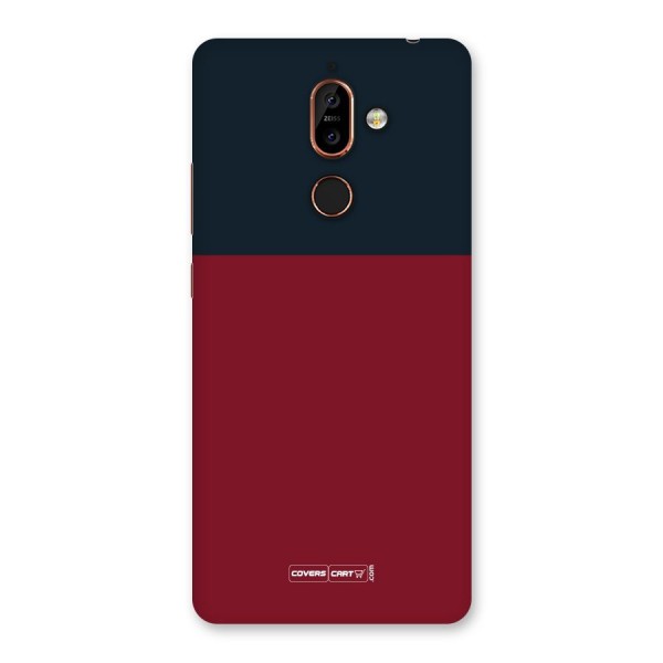 Maroon and Navy Blue Back Case for Nokia 7 Plus