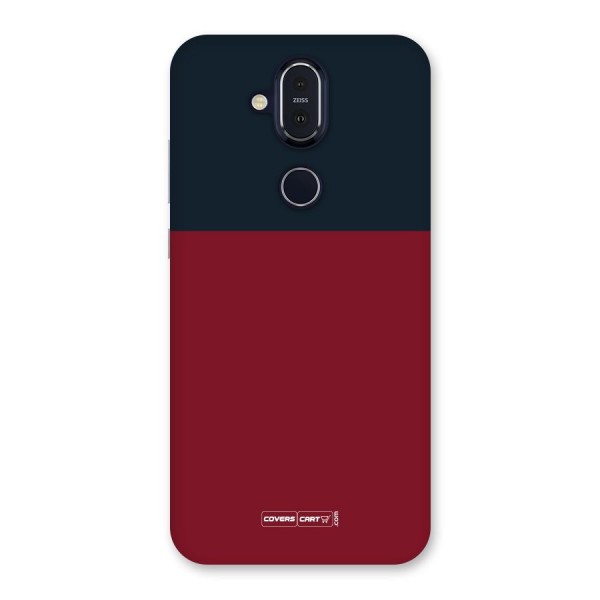 Maroon and Navy Blue Back Case for Nokia 8.1