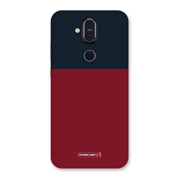 Maroon and Navy Blue Back Case for Nokia 8.1
