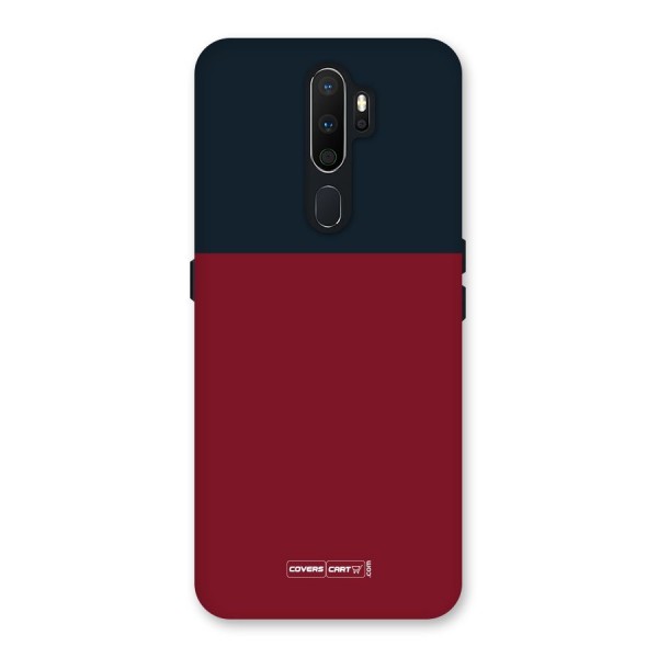 Maroon and Navy Blue Back Case for Oppo A5 (2020)