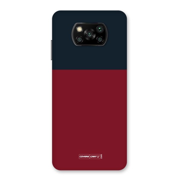 Maroon and Navy Blue Back Case for Poco X3