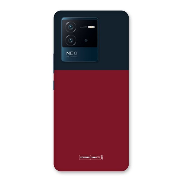 Maroon and Navy Blue Back Case for Vivo iQOO Neo 6 5G