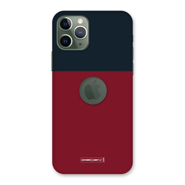 Maroon and Navy Blue Back Case for iPhone 11 Pro Logo  Cut