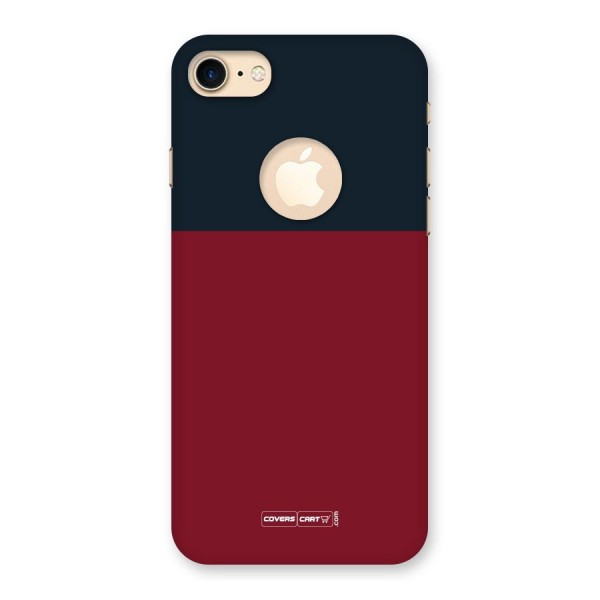 Maroon and Navy Blue Back Case for iPhone 7 Logo Cut